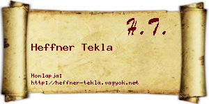 Heffner Tekla névjegykártya